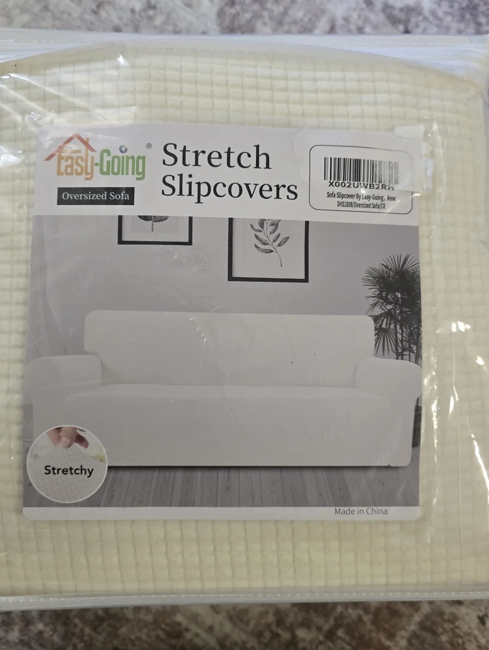 Classic Stretch Waterproof Oversized Sofa Slipcover in Cream